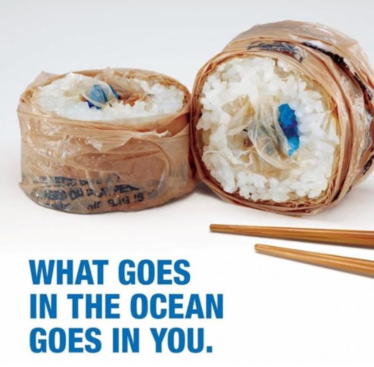 環境団体がユニークな「寿司の広告」…海洋汚染の実態を伝えるため
